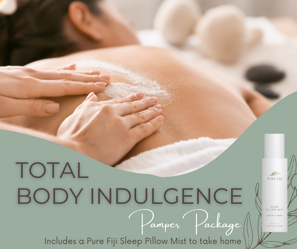 Total Body Indulgence Pamper Package with Pure Fiji Sleep Pillow Mist to take home